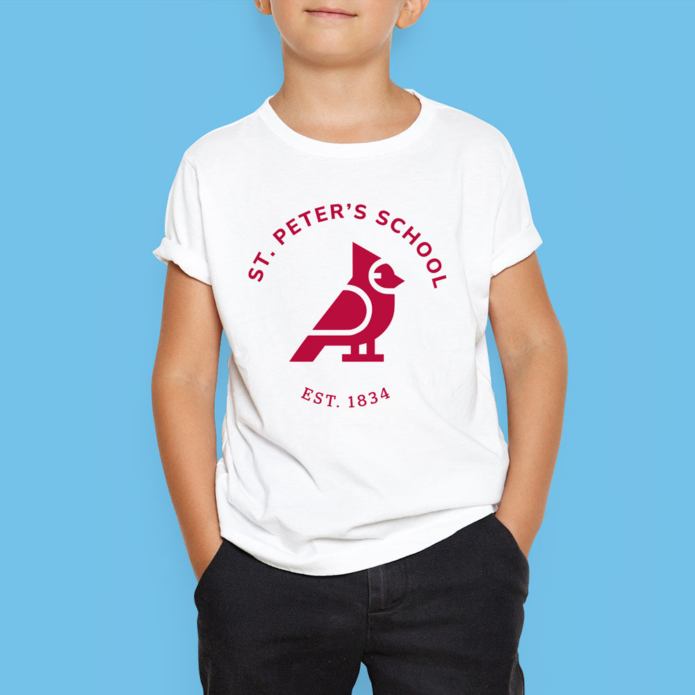 St. Peter's School white t shirt