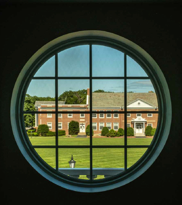 Photo of a window at Stonehill College